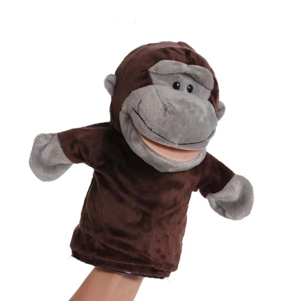 ของเล่นเด็ก ตุ๊กตาสัตว์ หุ่นมือการ์ตูน น่ารัก หุ่นมือนิ้วมือ ลิง ตุ๊กตาผ้าพลัฌแบบมีปฏิสัมพันธ์ ตุ๊กตาหุ่นมือสำหรับเด็กทารก