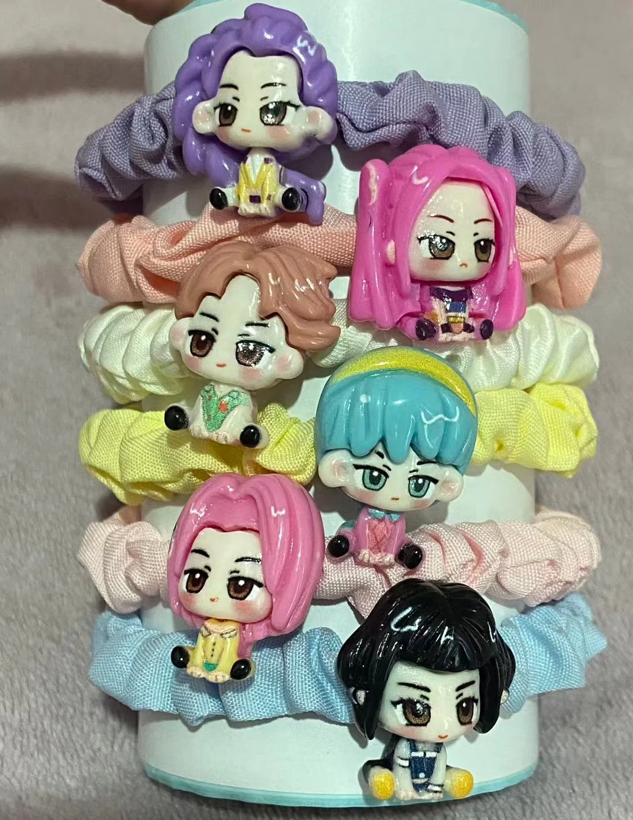 6 قطع من ربطات الشعر الكرتونية من Devil Hunter، حوامل ذيل حصان متينة للنساء والفتيات، أربطة مطاطية ناعمة قابلة للتمدد، إكسسوارات للشعر