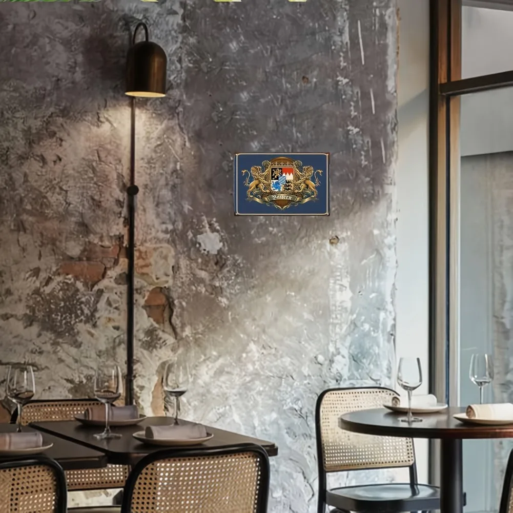 2D شقة، 1PC علامة معدنية خمر | هذا هو لوحة حديد بايرن كريست البافارية | 20*30 سم/8*12 بوصة | مناسبة لغرفة المعيشة #5