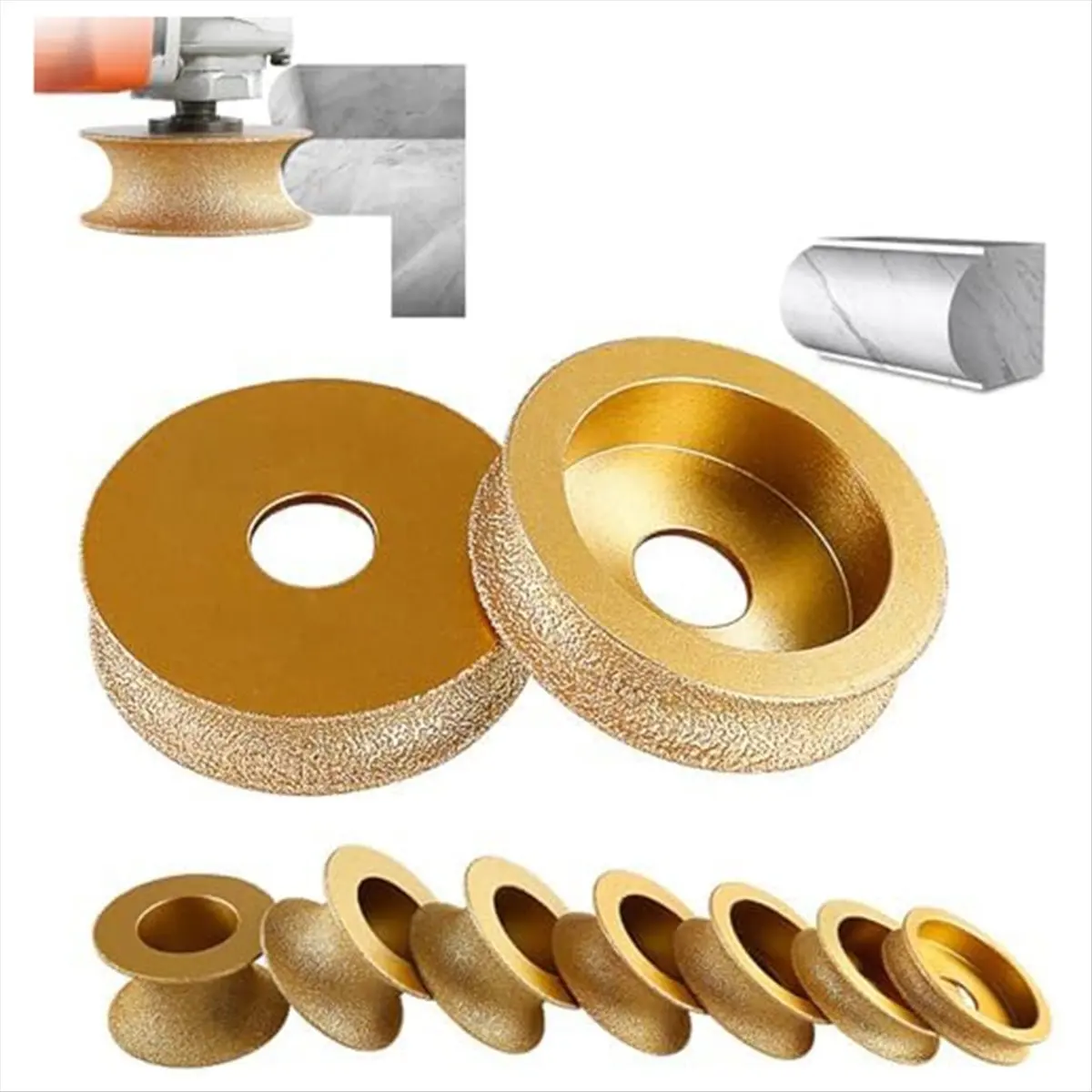 A75K Edge Diamond Grinding Wheel, 3 Inch Profile Hand Diamond Wheel, Round Dry Vacuum Brazed Diamond Grinding Wheel (15Mm)
