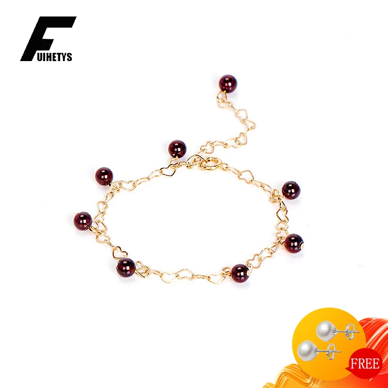 

Fashion Bracelet Silver Jewelry for Girl Wedding Promise Party Gift Created Red Garnet Gemstone Accessories Bracelets Wholesales