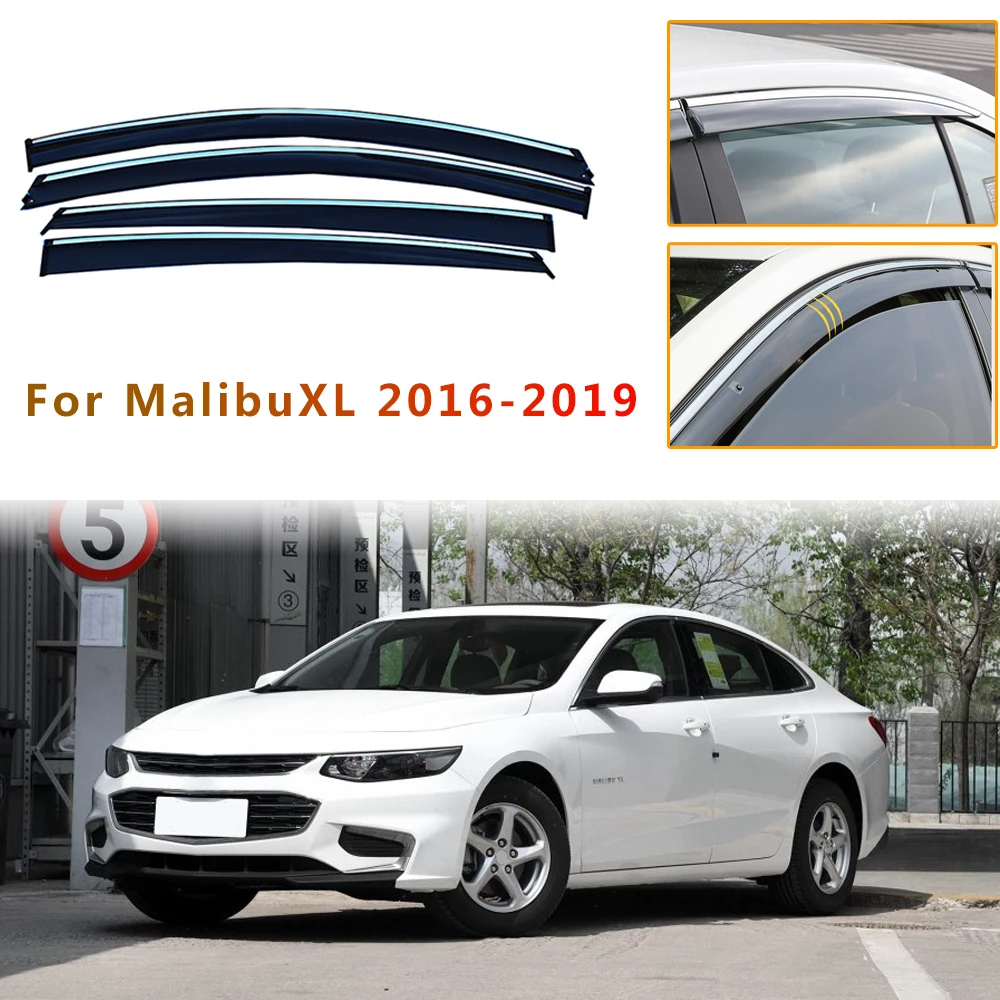 For Chevrolet Malibu XL 2016 2017 2018 Awnings Weather Shield Window Sun Rian Visor Deflector Guard Car Styling Auto Accessories