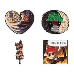 Fantasy Comedy Movie Collection Enamel Pins Custom Angels and Demons Badge Decorative Backpack Lapel Pin Funny Jewelry Accessory