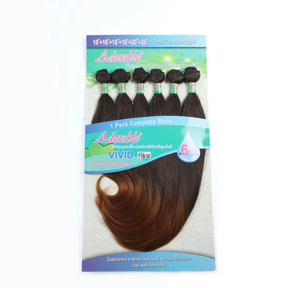 حار بيع حزمة كاملة الحل شقراء برتقالية اللون هوك الجسم موجة الشعر حزم، حزمة الشعر مستقيم تلميح ينسج حية 6 قطع