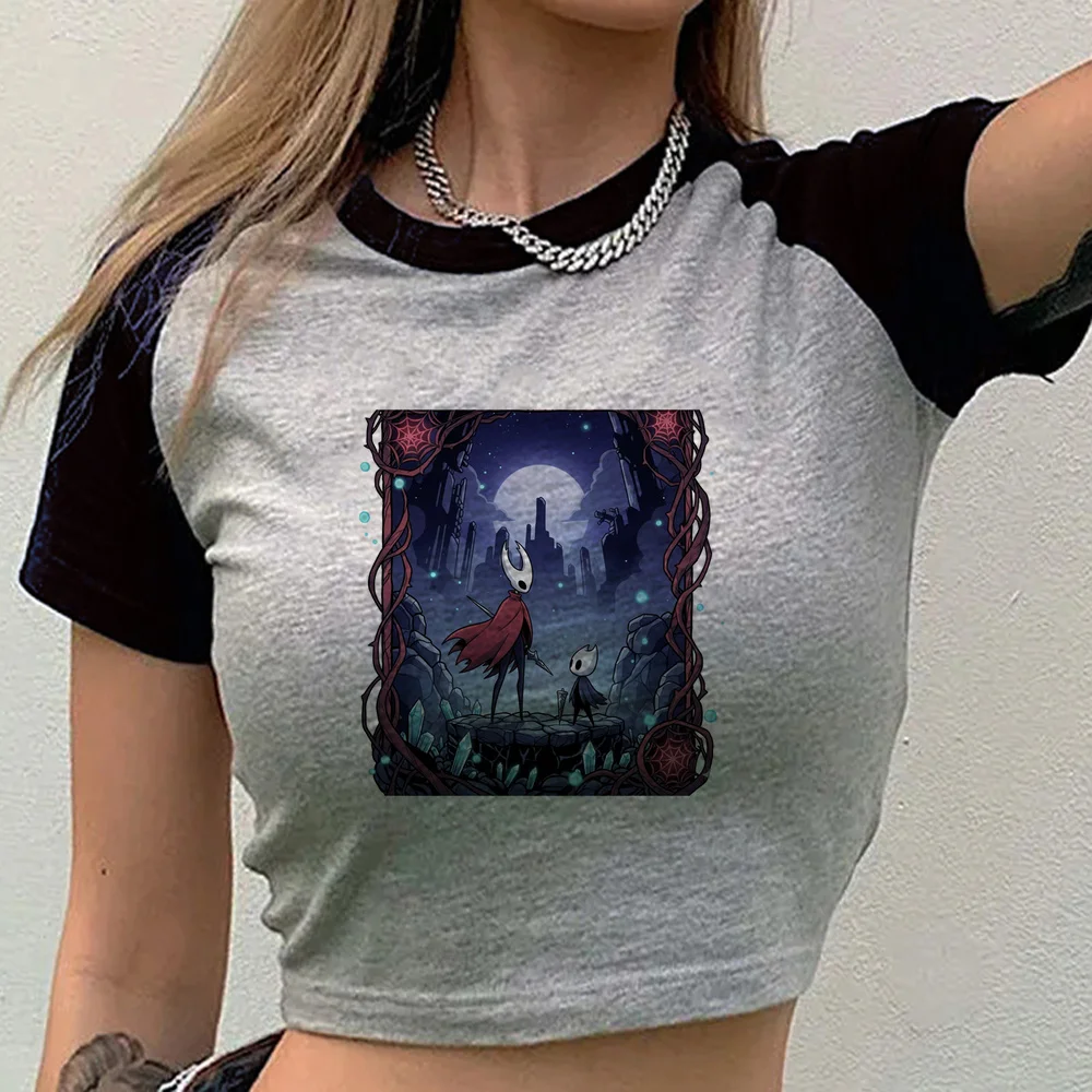 Hollow Knight crop top shoujo emo party funny cutecore gyaru tshirt grunge manga alternative