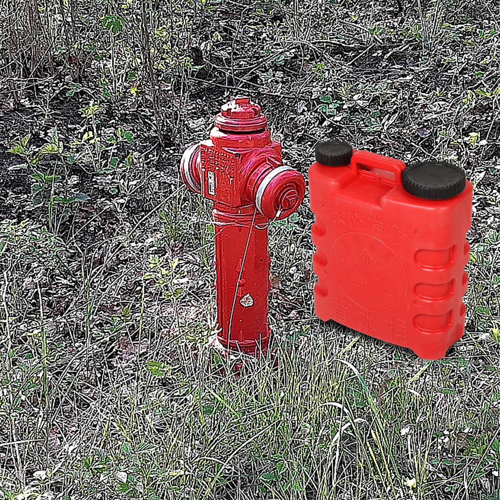 

Portable Fire-Fighting Bucket Backpack Style Large Capacity Lightweight Durable Water Tank Practical Fire Extinguishing Tool