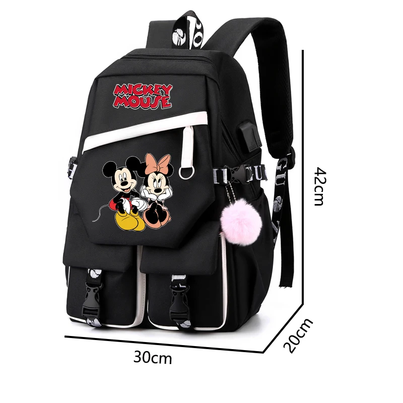 Anime Mickey Mouse zaino Teen Girl Boy zaino Canvas School zaino bambini Cartoon Bookbag donna viaggi tempo libero Mochilas