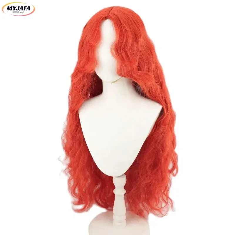 

Парик для косплея CyGame Malenia, длина 100 см, оранжевый, красный, вьющиеся, термостойкие синтетические волосы, парики для аниме на Хэллоуин + шапочка для парика