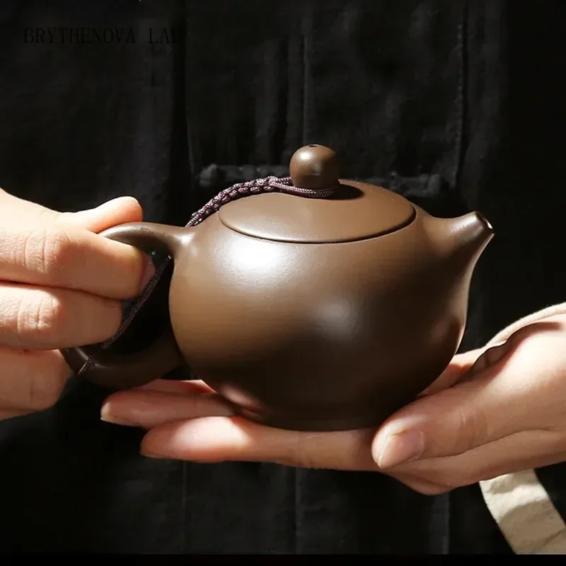 Antique Yixing Purple Clay Tea Pot Raw Ore Zhu Mud Kettle Beauty Chinese Zisha Tea Set Ball Hole Filter Teapot