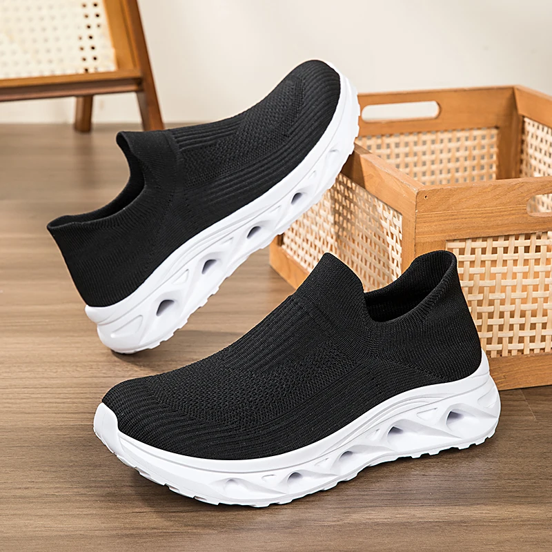 Summer Hiking Shoes Men's Sports Running Black Running Shoes Breathable Mesh Women Lightweight Shock-absorbing Tennis Shoes