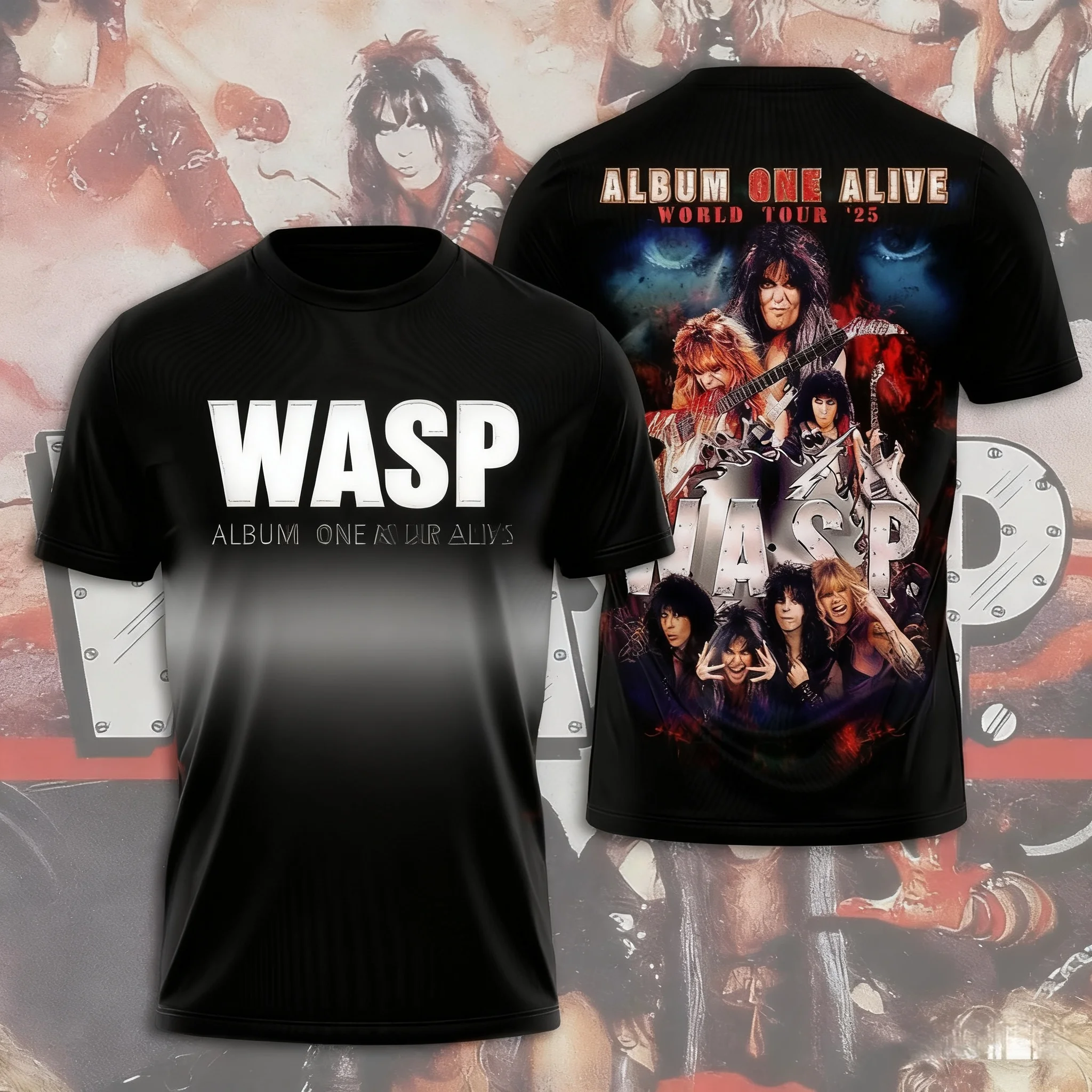 حار أنيمي W.A.S.P جيرسي تأثيري تي شيرت ثلاثية الأبعاد طباعة طفل الكرتون المحملة الصيف الرجال النساء Harajuku قصيرة الأكمام Y2k القمم