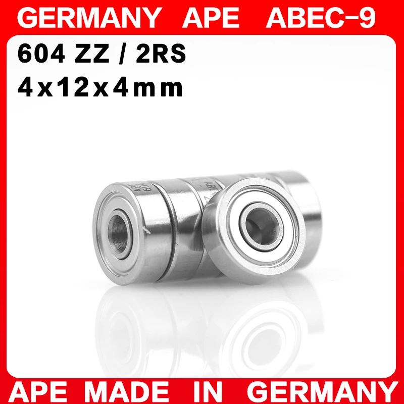 10-200PCS Germany ABEC-9 Bearing 604 ZZ 2RS 4x12x4 MM 604-2RS 604ZZ Z RS LB LU - 2Z Miniature Precision Ball Bearings