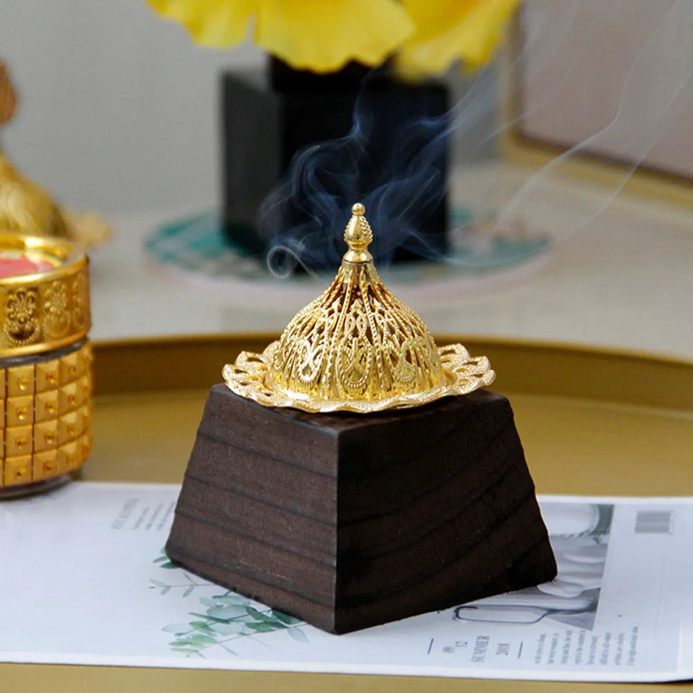 

Wood Incense Burner Retro Middle East Style Small Decorative Censer Aroma Burner Household Desktop Incense Holder Portable Aroma