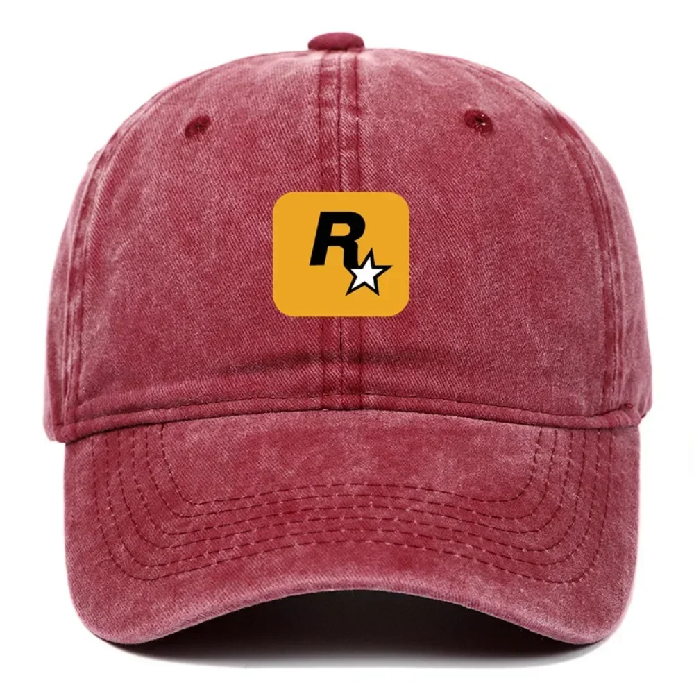 لعبة الملحقات GTA5 Rollercoaster Rockstar القبعات النمط الأمريكي المطبوعة غسلها وكبار السن قبعات البيسبول الرجال النساء الصيف قبعات للحماية من الشمس