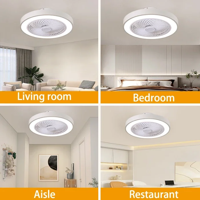

50cm modern simple and quiet ceiling fan lamp classic macaron color intelligent remote control fan lamp 110V 220V