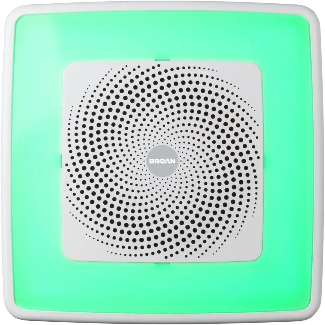 Broan-Nutone Spk110Rgbl Chromacomfort Bathroom Exhaust Fan With Sensonic Bluetooth Speaker & Ae110 Invent Flex Energy Star