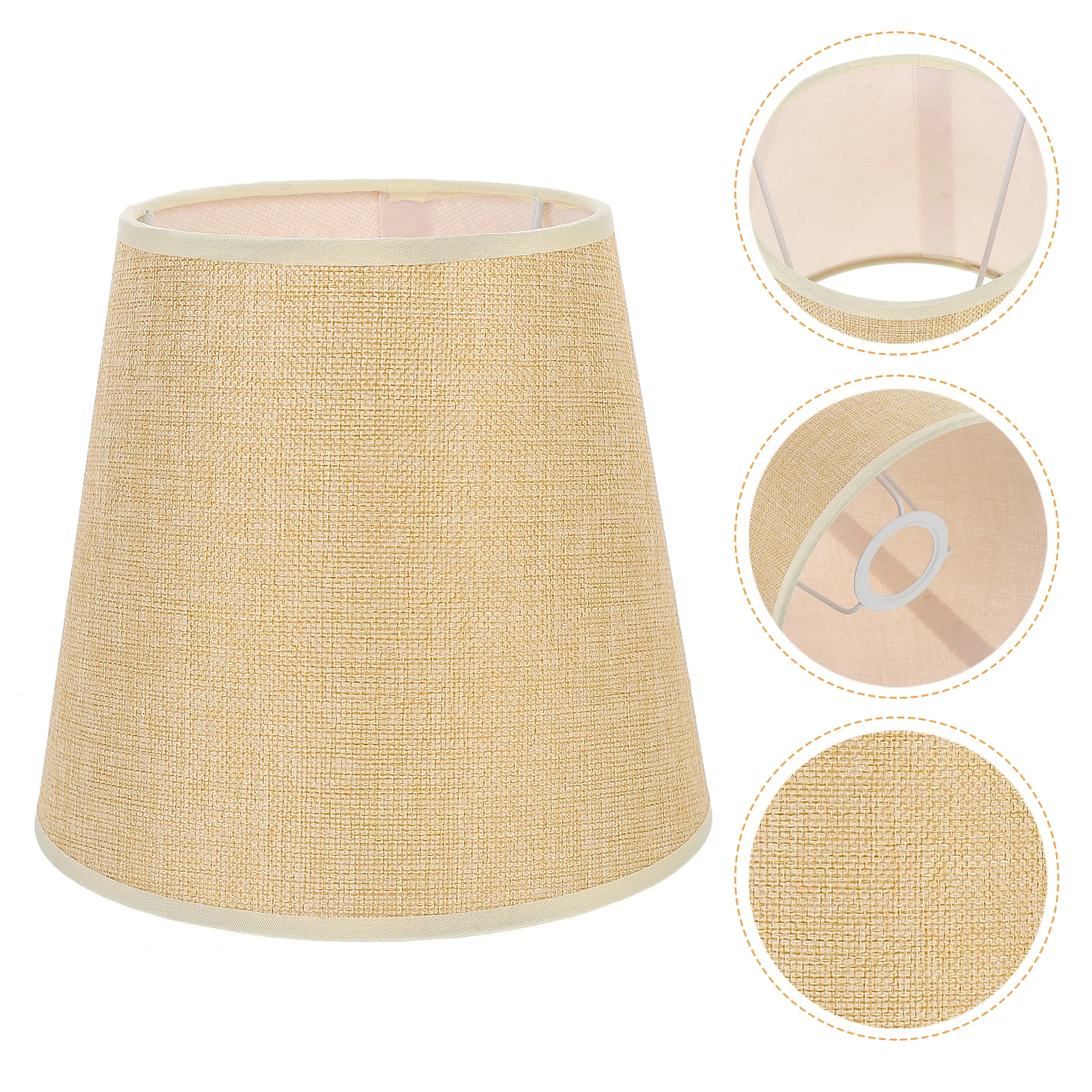 

Lampshade Housing Small Lampshades Table Light Cover Tassel Fabric-wrapped Cloth Beige Floor