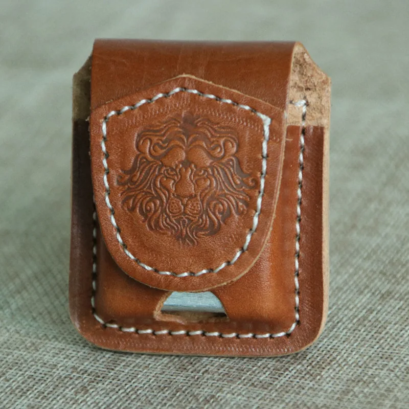 

Custom Lighter Case Protective Sleeve Lighter Storage Holster Genuine Leather Belt Bag Handmade for Zippo Lighter Case