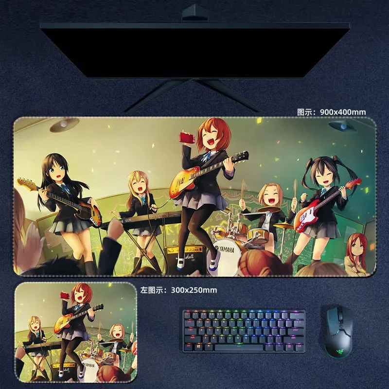Kawaii XXL School Band Anime Girl Extra Large Thick Mouse Pad Non-Slip Rubber Stitched Desk Mat Cute Gift for PC Laptop Esports
