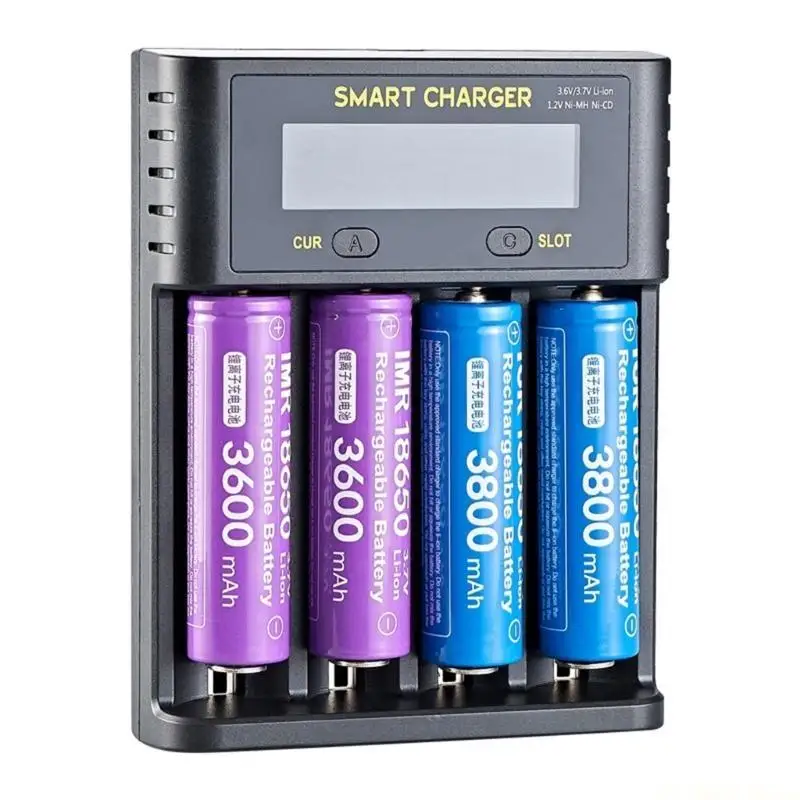 E56B 4-Channel Battery with LCD Display for AA 18650 26650 and more