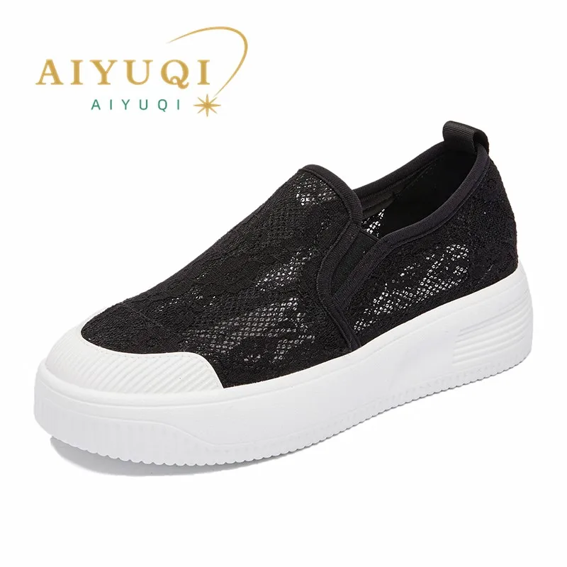 

AIYUQI Fisherman Shoes Women 2024 New Large Size Women's Summer Shoes Anti-slip Mesh One Foot Slip-on Shoes Women