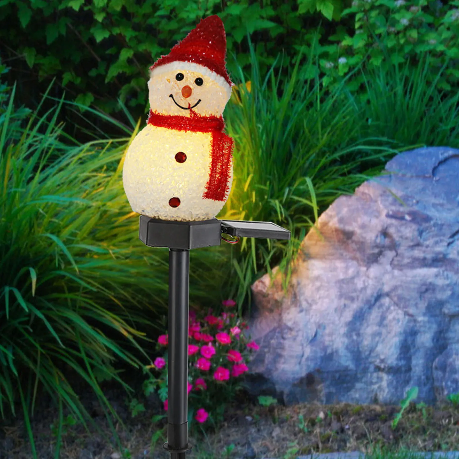 Christmas Decorations Light Solar Light Snowman Christmas Outdoor Solar Powered Stakes Light For Corridor Patio Lawn Decoration