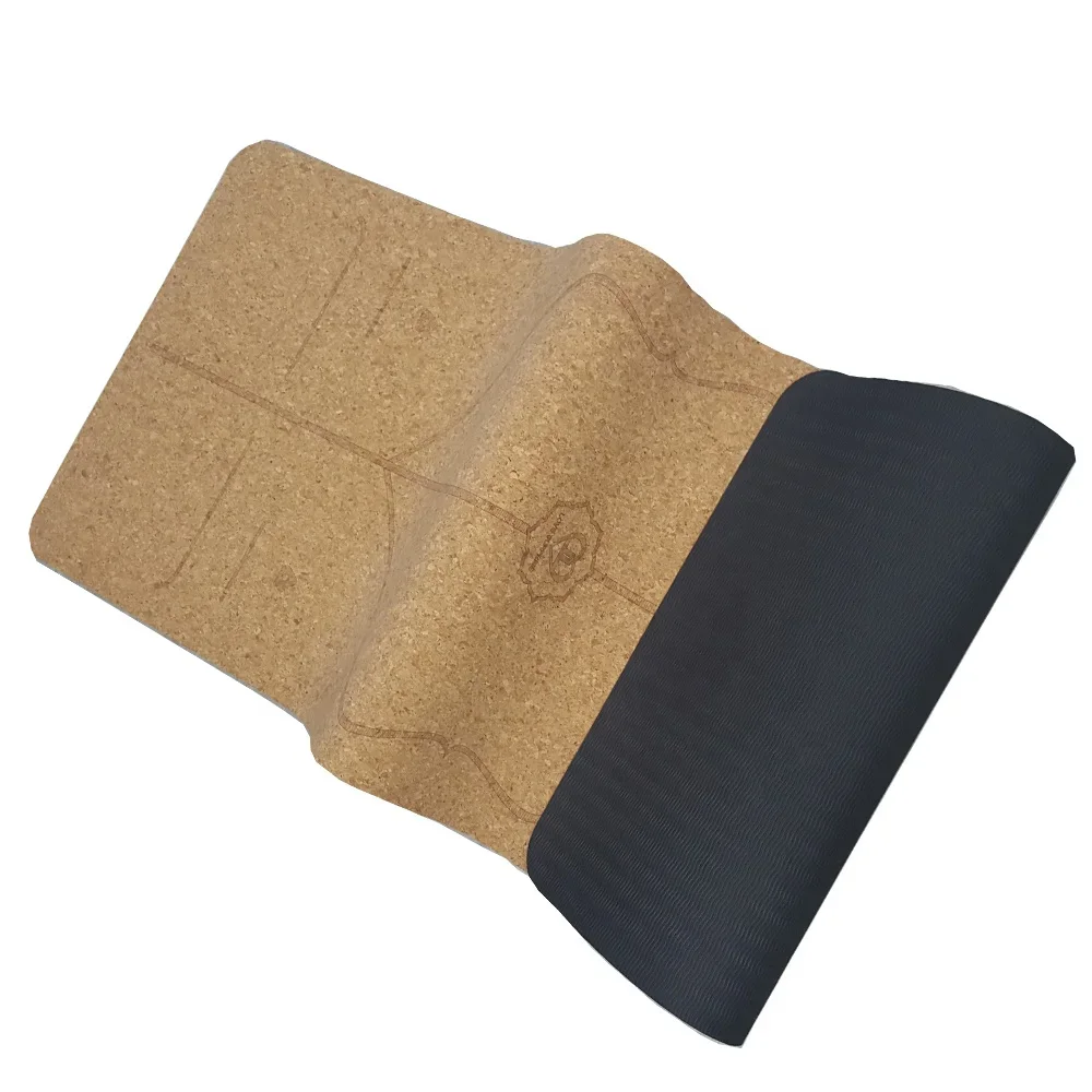 

Large Thick Wide Natural Rubber Mats Organic Eco Friendly Material Non Slip Sweat Absorbent Extra Long Foldable Cork Yoga Mat