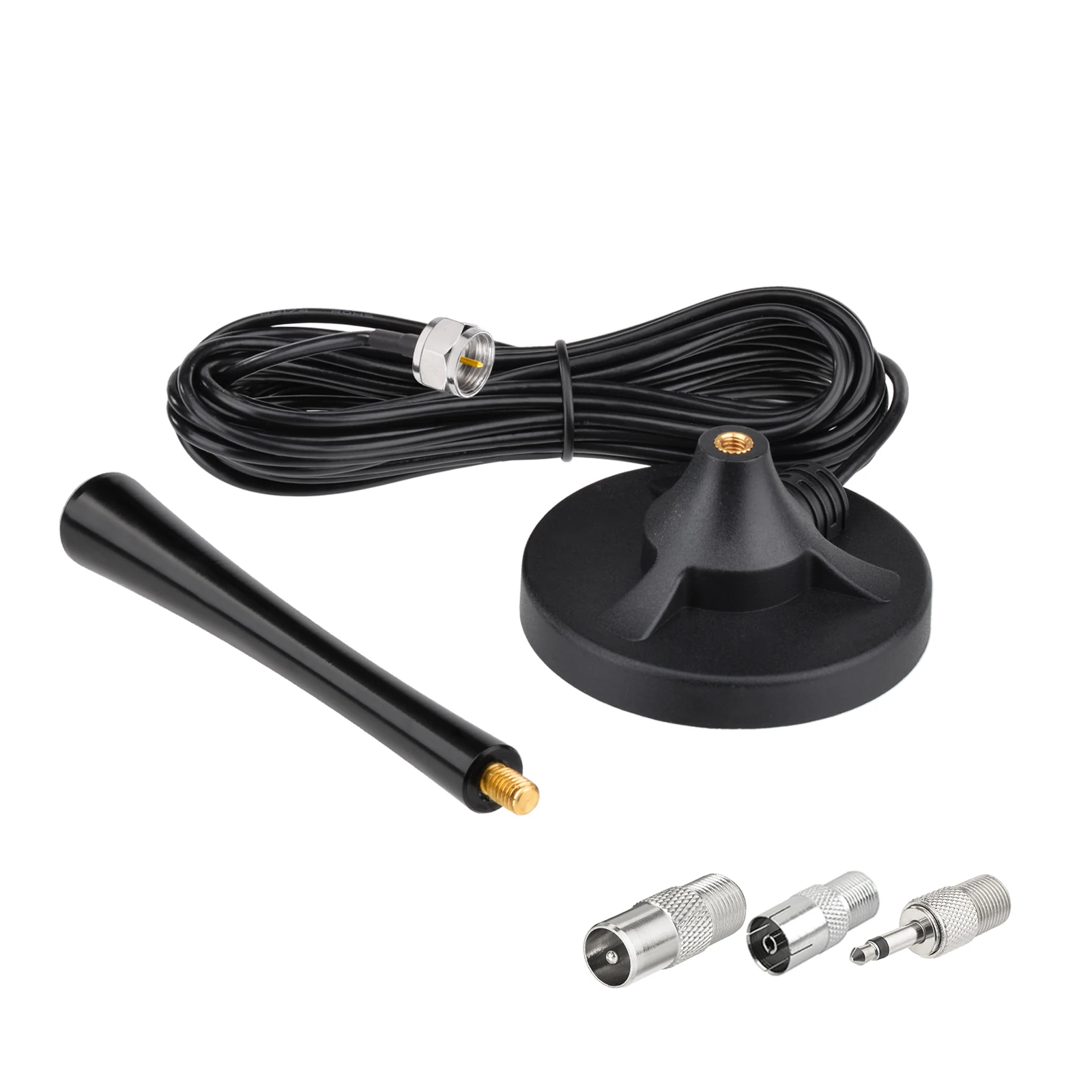 Superbat FM Radio Antenna with Magnetic Base Mount 9.8feet/3m Coaxial Extension Cable for Pioneer Onkyo Yamaha Marantz Sherwood