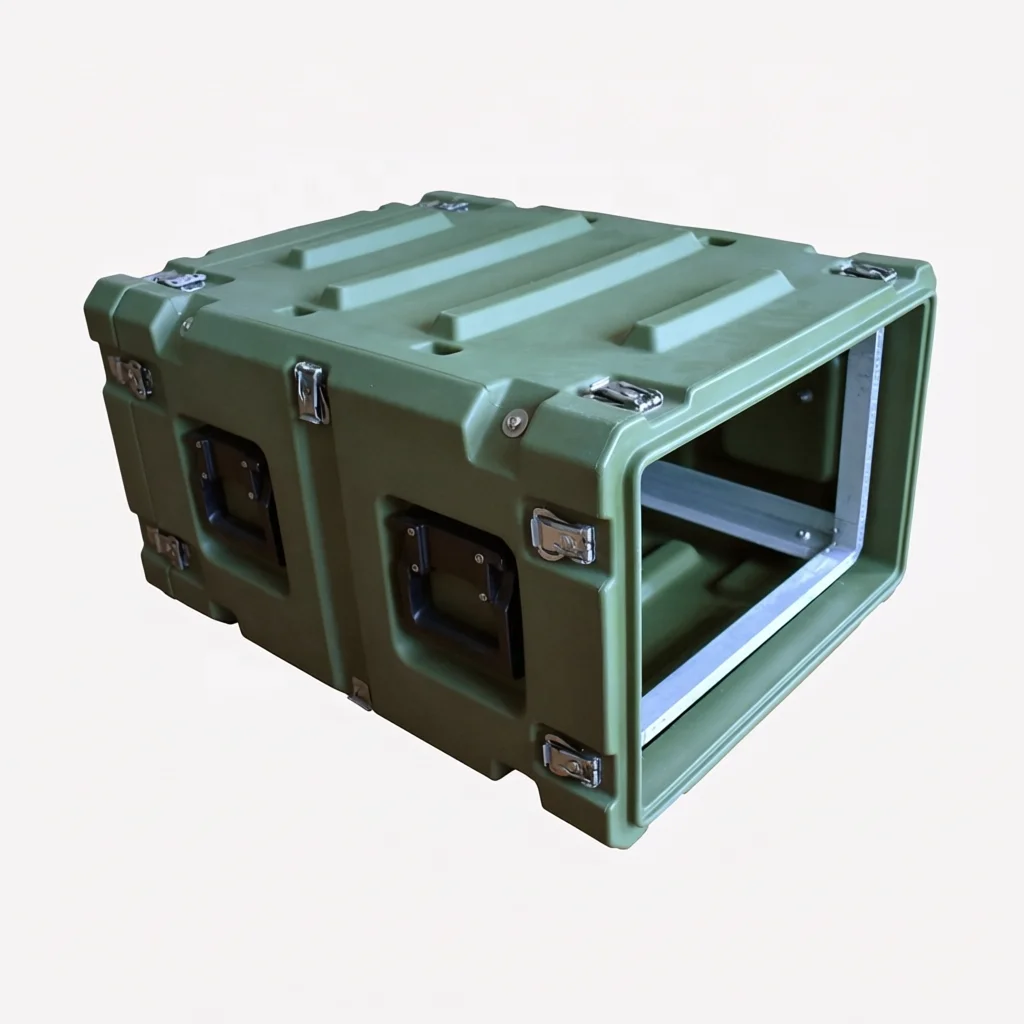 6u Hard Plastic Shockproof Flight 19 Inch Rotomolding Rack Mount Case Waterproof Plastic Case Waterproof Tool Case
