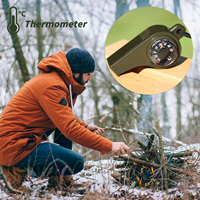 3 in 1 Survival Whistle with High Decibel Emergency Alarm and Compass for Outdoor Hiking Camping Boating 60x30mm