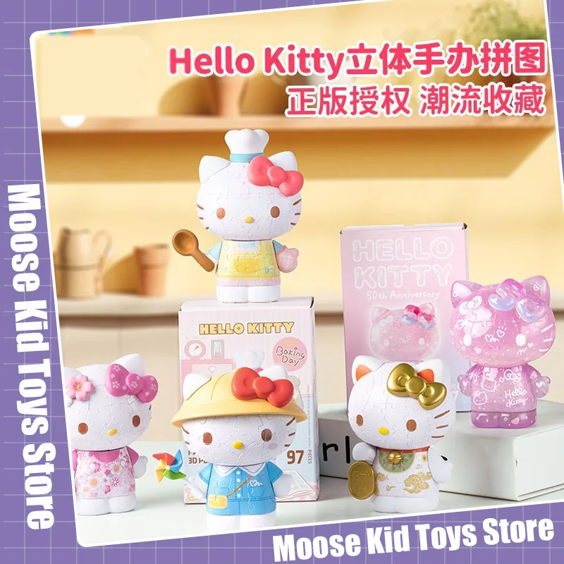 

3D-JP Sanrio HelloKitty Series 3D Anime Figures Doll 50th Anniversary Sakura Hellokitty DIY Toys Gift For Girl Desktop Ornaments