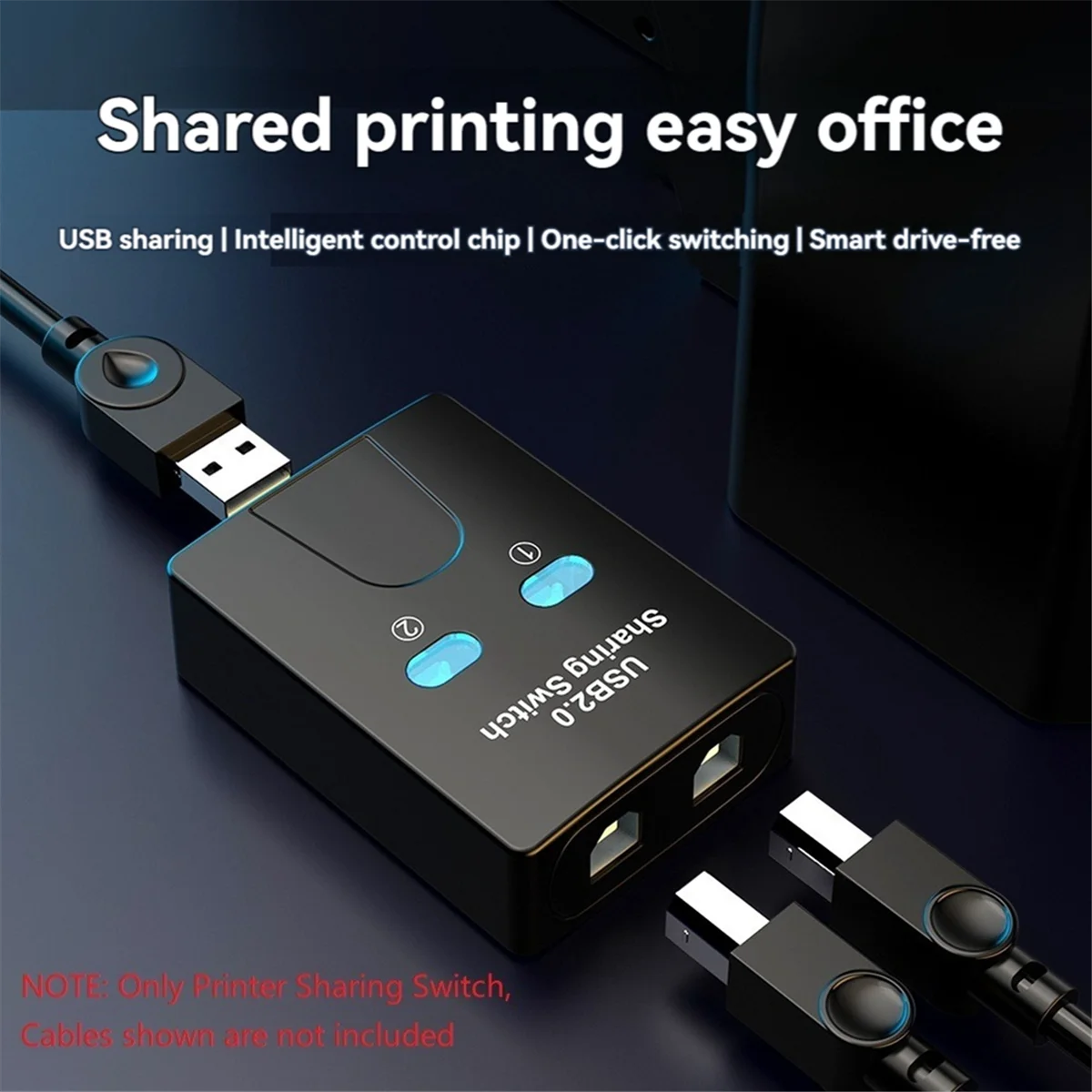 RISE 2 منافذ USB2.0 Hub USB Switch Printer Sharer اثنين من أجهزة الكمبيوتر مشاركة جهاز USB 2 في 1 خارج USB الفاصل مشاركة U القرص