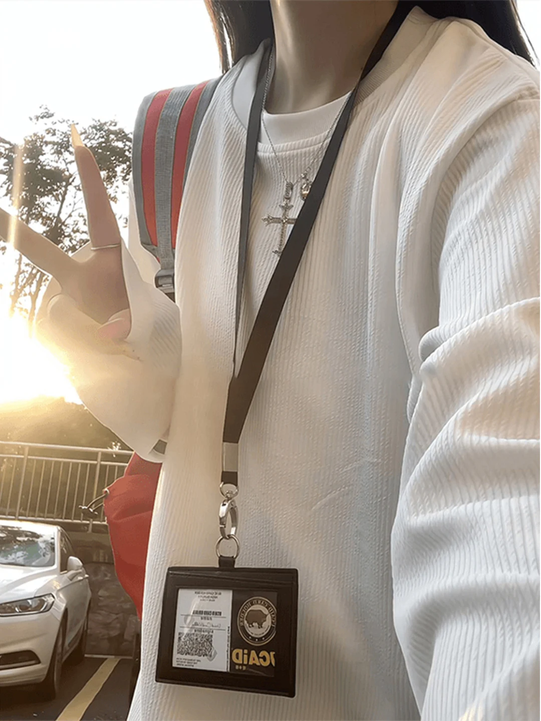 

Men's Long Sve T-irt Early Autumn Loose Fit Small Collar Sweatirt White Inner Wear Base irt Textured Stripe Design