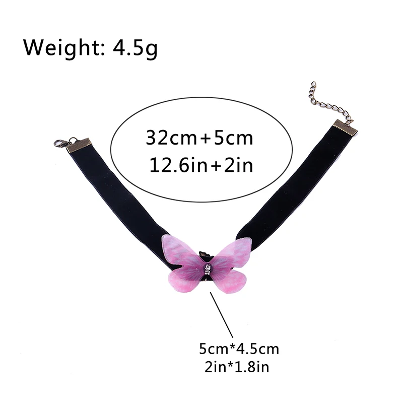 Aihua Heißer Verkauf Nettes Mädchen Schwarz Samt Spitze Schmetterling Blume Choker Halskette Sexy Loli JK Student Schlüsselbein Hals Kette Schmuck – Detail 8