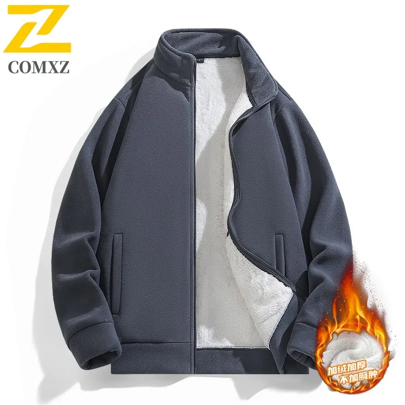 

COMXZ 2025 Stand Collar Mens Jacket Outdoor Adventure Thickened Warm Parka Street Style Comfortable Winter New Mens Coat
