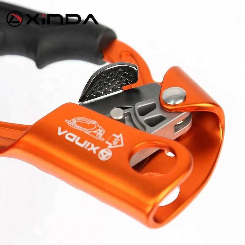 XINDA 7075  Grade Aluminum Left/Right Hand Ascender Stainless Steel D-Ring 100kg Capacity for Climbing Fall Protection
