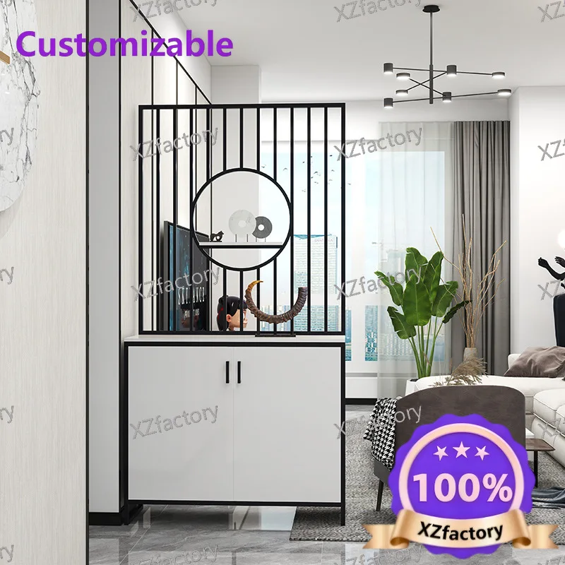 Factory Direct 2026 Top RatedWrought iron partition shoe cabinet household foyer screen partition cabinet living room storage de