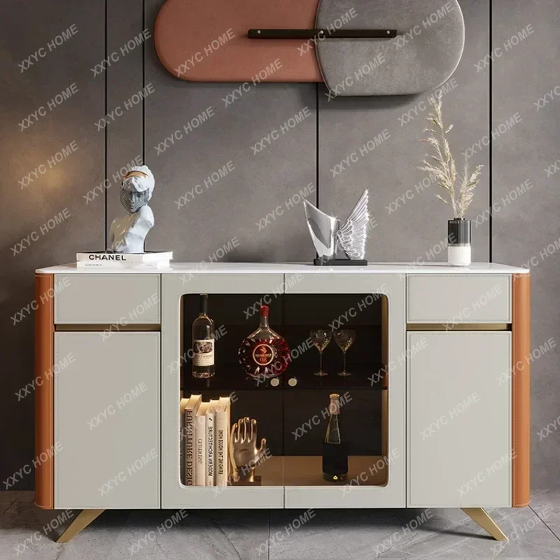 Sideboard Cabinet Small Apartment Home Wall Locker Home Entrance Cabinet Stone Plate Tea Cabinet