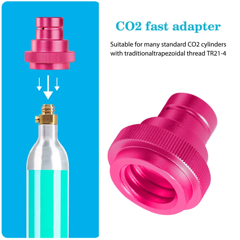 Adaptateur Rapide Bouteille CO2 TR21-4 - Compatible SodaStream Duo/Art/Terra - Avec 2 Anneaux Caoutchouc