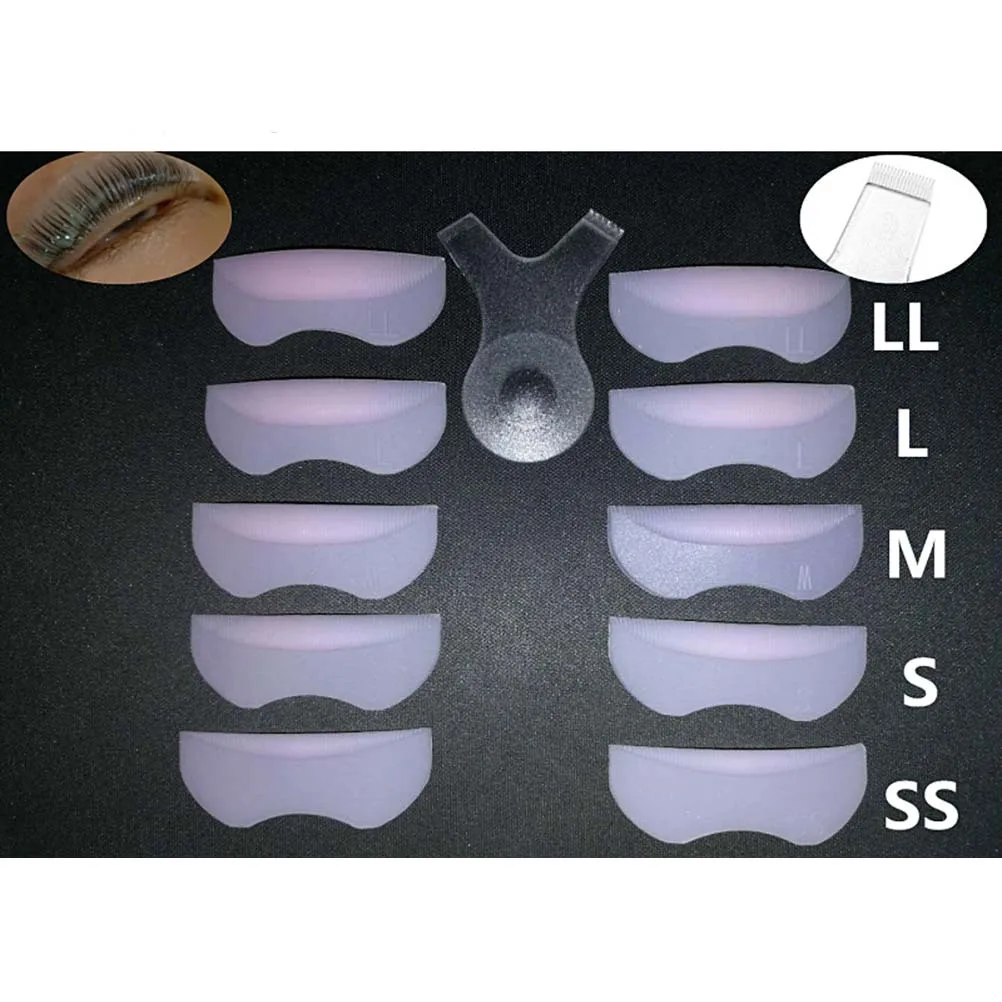 10 szt. silikonowych podkładek do trwałej ondulacji rzęs, łatwe w czyszczeniu, forma do podkręcania rzęs dopasowana do wszystkich rodzajów oczu, do użytku przez kobiety.