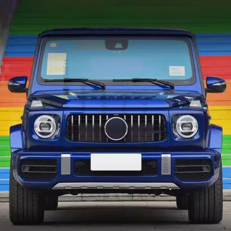 GTR Style Gloss Black ABS Front Grille Mesh for Mercedes G Class W463 1990-2018 - Perfect Fit G500 G550 G63 AMG Replacement Pane