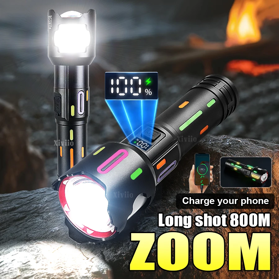 

Most Powerful LED Flashlight USB Rechargeable Lamp 26650 Ultra Powerful Flashlight Tactical Lantern Camping Torch