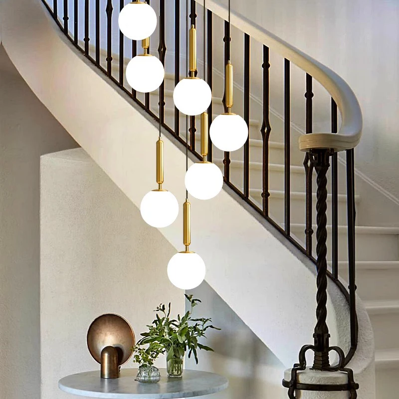 Nordic Home Decor Dining Room Pendant Lamp Lights Indoor Lighting Stair Lamp Hanging Light Chandelier Lamps For Living Room