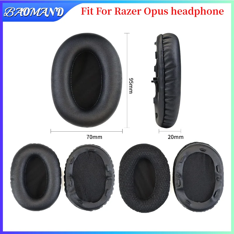 

Replacement Earpads for Razer Opus Headset Headphones Leather Sleeve Earphone Earmuff