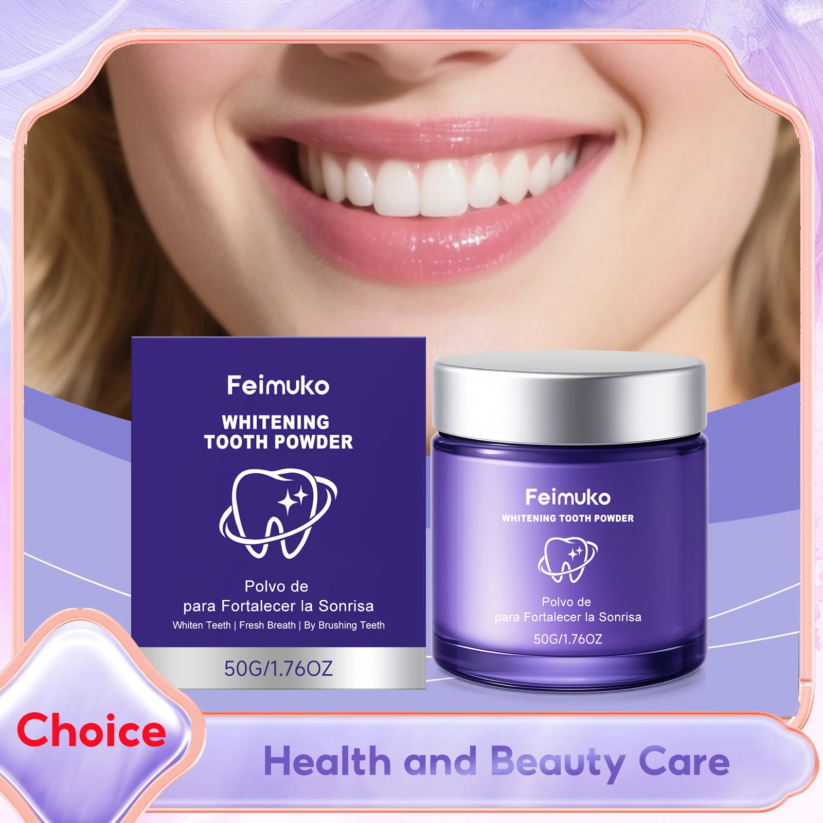 Whitening Tooth Powder Hydroxyapatite Deep Cleaning Removes Yellow Stains Fresh Breath Confident Smile Teeth Whiten Care Product