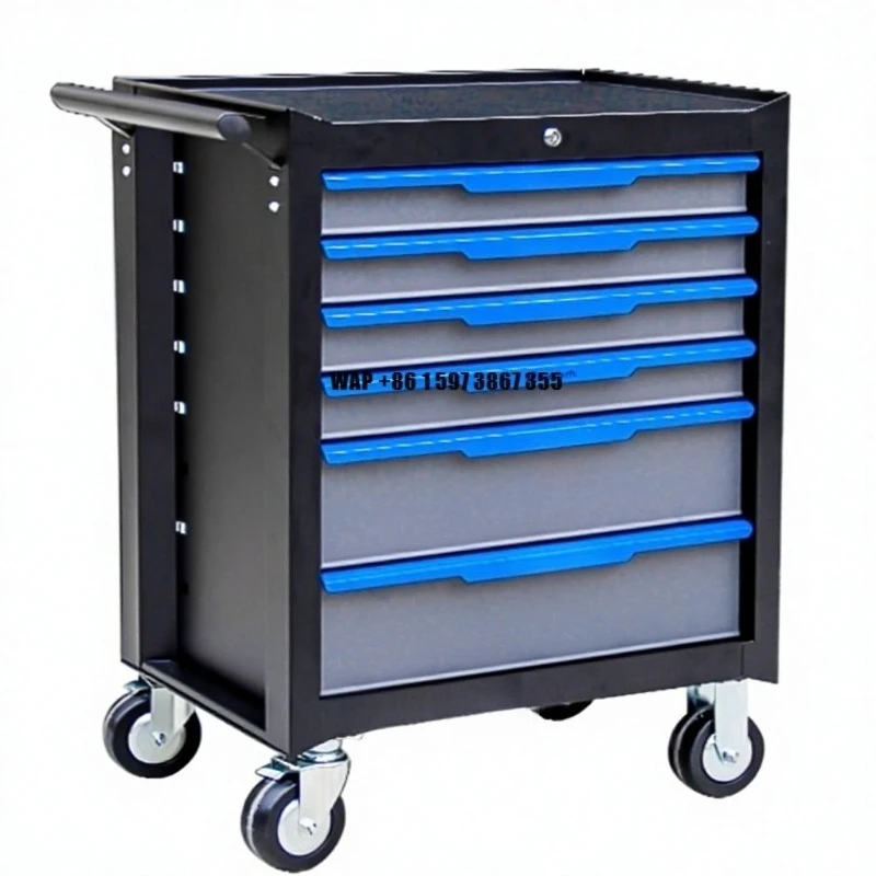 KUNTECH KT-8169 Seven-Tier Metal Hand-Powered Tool Cart Assorted Sockets Specialty Wrenches Hard Case 3-Year Warranty for Repair