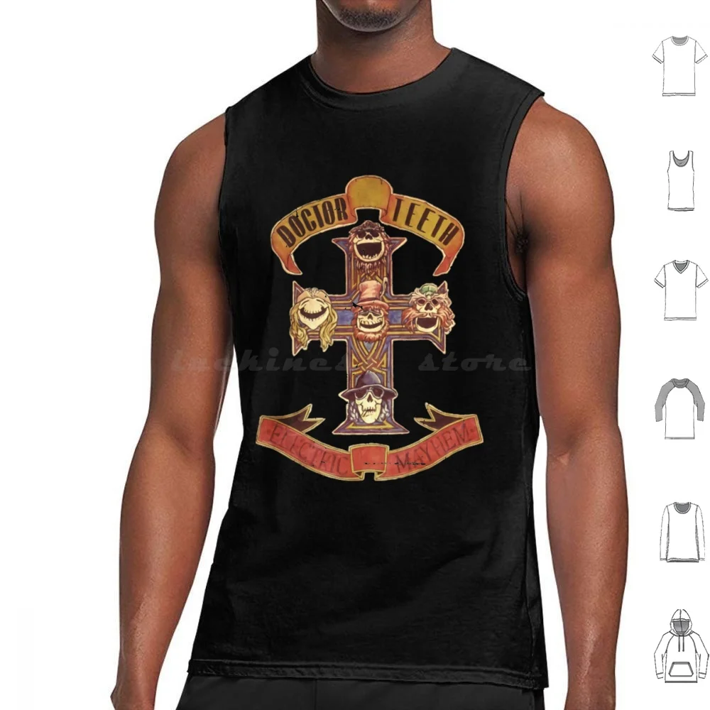 Dr Teeth And The Electric Mayhem Art Tank Tops Print Cotton Animal Drummer The Show Animal Drummer The Show The Pets