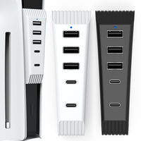 5 in 1 USB Hub USB Expansion Container 3USB & 1 Type C Port & 1 Type-C 3.1 for Playstation 5 Slim (Disc/Digital Edition)