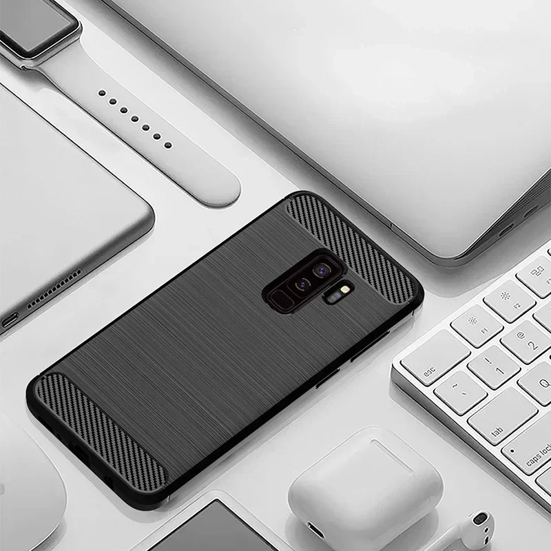 Case For Samsung Galaxy S9 or S9 Plus Cases Silicone Bumper Shockproof Carbon Cover for Samsung Galaxy S9+ Plus G965F Funda Capa