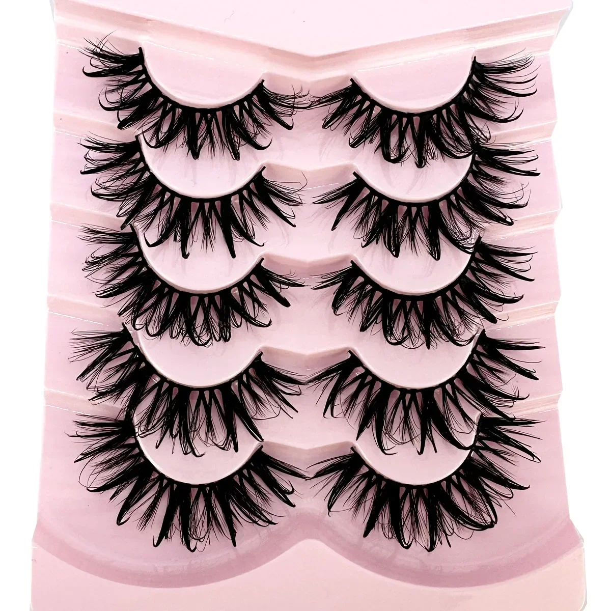 HBZGTLAD 5pairs Dramatic Drip False Eyelashes Spiky Wet Look False Lashes Hydrated Effect Fake Eyelashes 5Pairs Multi-Pack